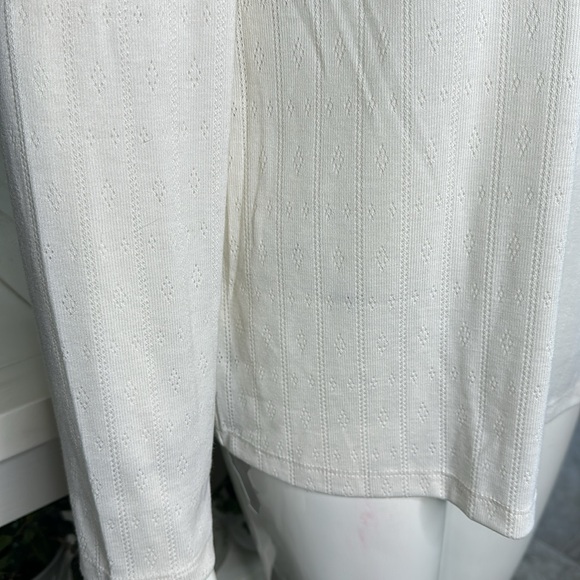 WELL WORN Ladies' Long Sleeve Crewneck Top, Cream Large Diamond poked NWT - Picture 7 of 9